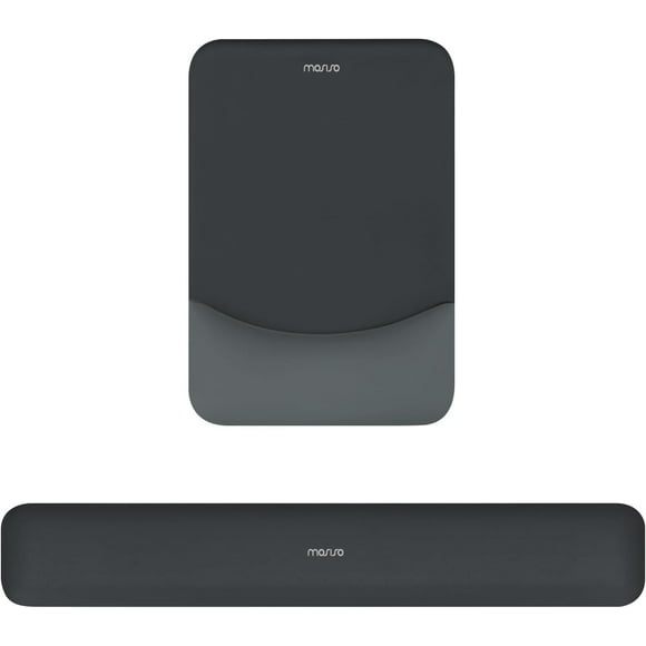Mosiso Ergonomic Mouse Pad with Wrist Rest, Non-Slip Base Keyboard Wrist Rest Support, Memory Foam Computer Mouse Mat for Easy Typing and Home/Office Pain Relief, Slate Gray