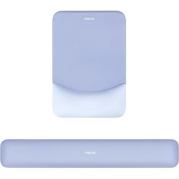 Mosiso Ergonomic Mouse Pad with Wrist Rest, Non-Slip Base Keyboard Wrist Rest Support, Memory Foam Computer Mouse Mat for Easy Typing and Home/Office Pain Relief, Slate Blue