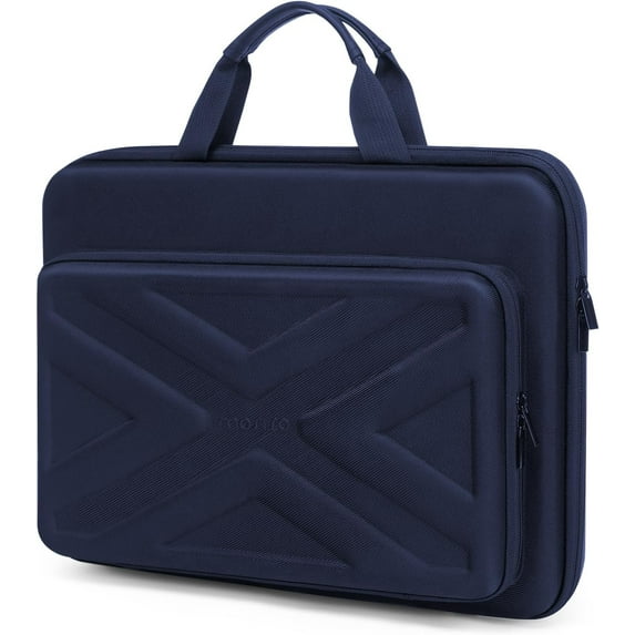 Mosiso Hard Shell Laptop Sleeve for 13-13.3 inch Surface HP Dell Lenovo Notebook, Compatible with MacBook Pro 14 M4 M3 M2 M1 2024-2021, Laptop Case Carrying Bag for Men Women, Navy Blue
