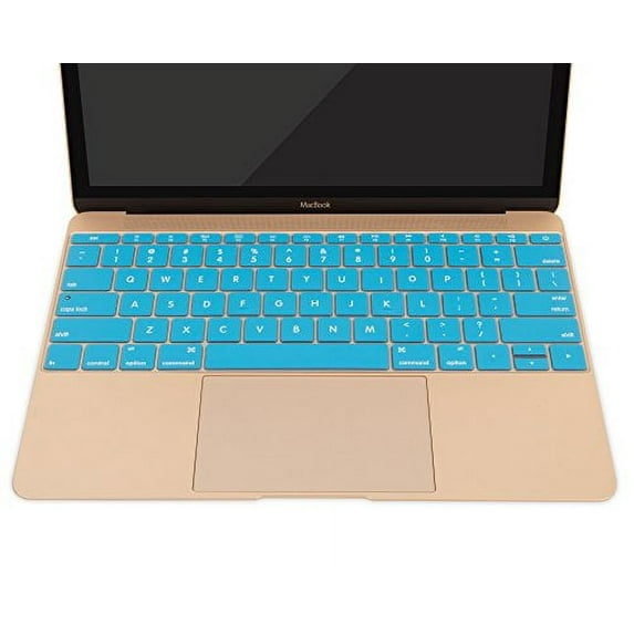 Mosiso Keyboard Cover for MacBook Pro 13 Inch 2017 & 2016 Release A1708 Without Touch Bar, MacBook 12 Inch A1534 Protective Skin, Aqua Blue