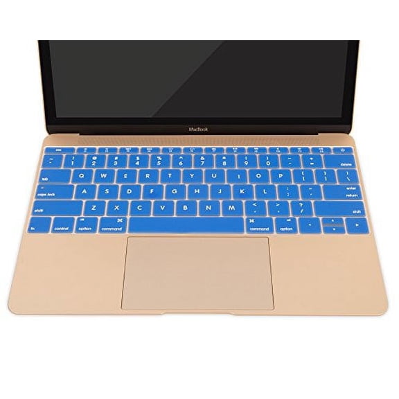 Mosiso Keyboard Cover for MacBook Pro 13 Inch 2017 & 2016 Release A1708 Without Touch Bar, MacBook 12 Inch A1534 Protective Skin, Blue