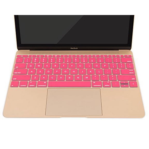 Mosiso Keyboard Cover for MacBook Pro 13 Inch 2017 & 2016 Release A1708 Without Touch Bar, MacBook 12 Inch A1534 Protective Skin, Pink
