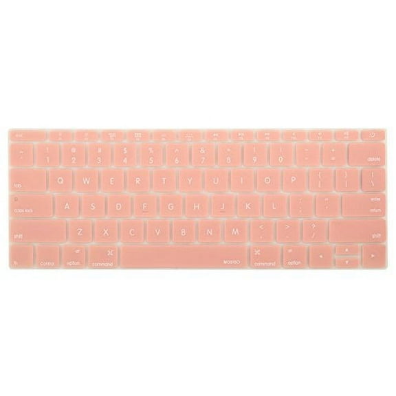 Mosiso Keyboard Cover for MacBook Pro 13 Inch 2017 & 2016 Release A1708 Without Touch Bar, MacBook 12 Inch A1534 Protective Skin, Rose Quartz
