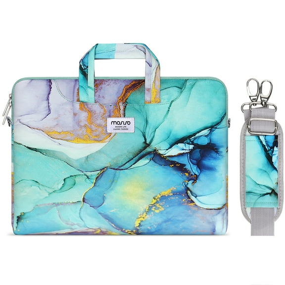 Mosiso Laptop Bag with Belt Polyester Laptop Shoulder Messenger Bag Briefcase Sleeve for 13-13.3 inch Notebook&MacBook Pro 14 inch 2023-2021 A2779 M2 A2442 M1