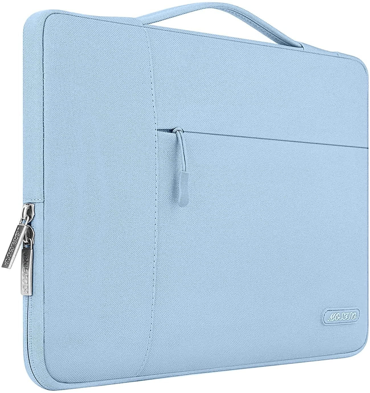 MOSISO Laptop Sleeve 14 Inch Notebook Briefcase Handbag for ThinkPad/Chromebook Polyester Carrying Sleeve Case Bag for MacBook Air Pro 15 inch, Air Blue