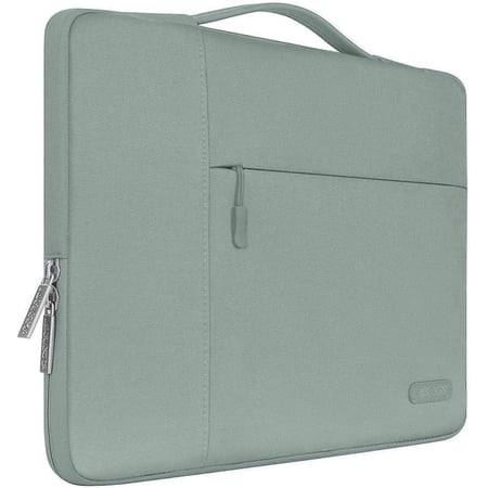 MOSISO Laptop Sleeve 14 Inch Notebook Briefcase Handbag for ThinkPad/Chromebook Polyester Carrying Sleeve Case Bag for MacBook Air Pro 15 inch, Antique Green