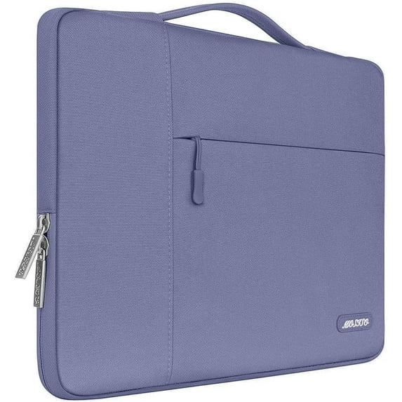 MOSISO Laptop Sleeve 14 Inch Notebook Briefcase Handbag for ThinkPad/Chromebook Polyester Carrying Sleeve Case Bag for MacBook Air Pro 15 inch, Lavender Gray