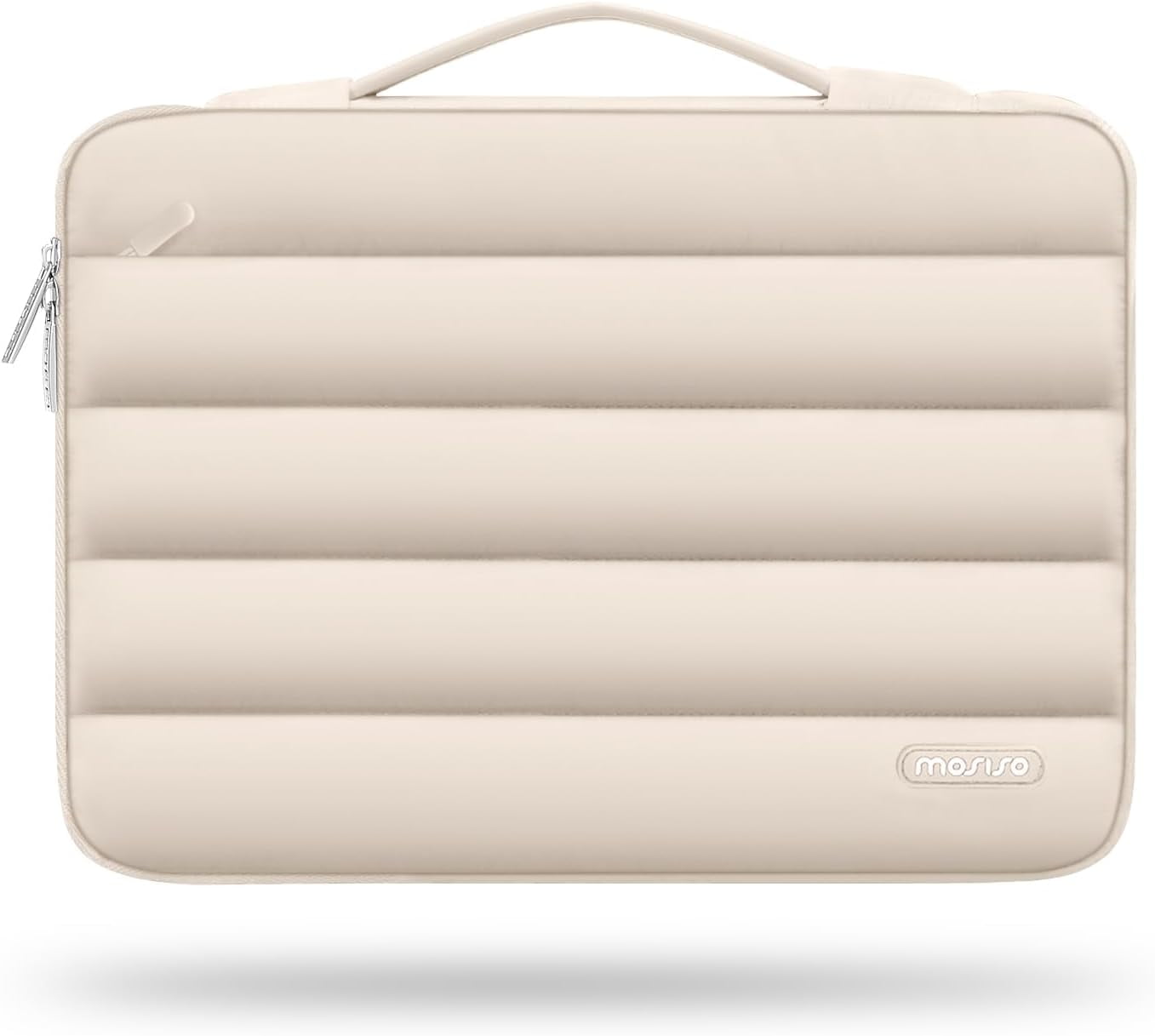 Mosiso Laptop Sleeve Bag for 13-13.3 inch HP Dell Asus Acer Lenovo Notebook, 360 Protective Puffy Laptop Handbag Computer Carrying Case for MacBook Pro 13/14, Sand