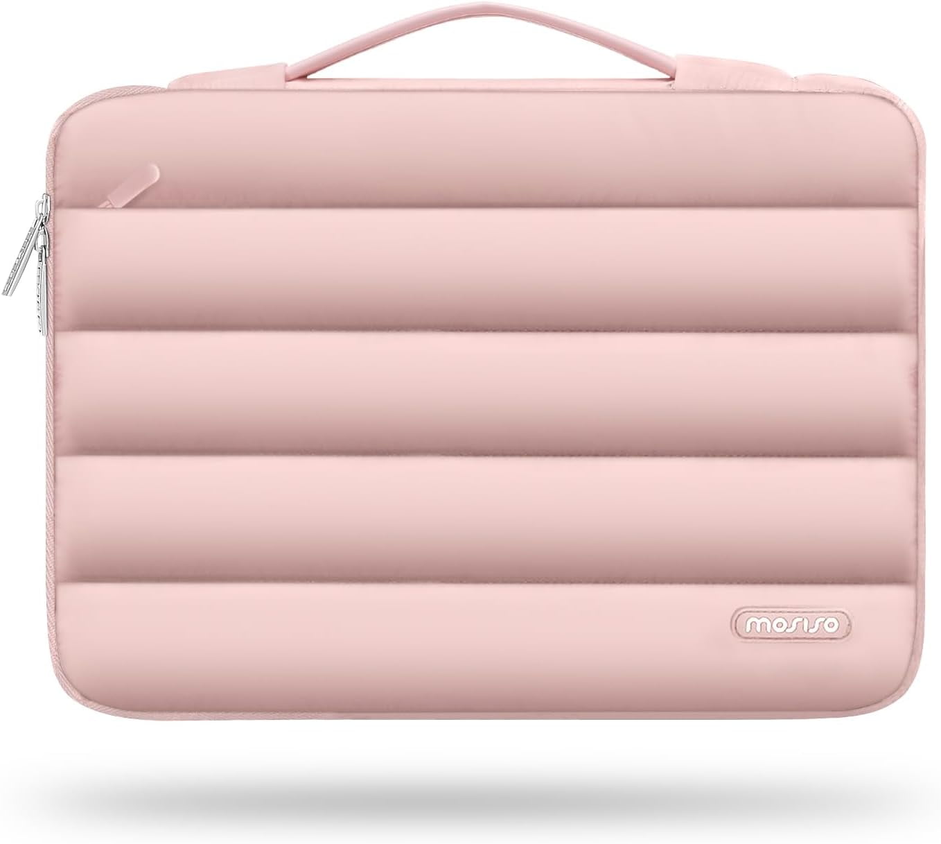 Mosiso Laptop Sleeve Bag for 15-16 inch HP Dell Asus Acer Lenovo Notebook, 360 Protective Puffy Laptop Handbag Computer Carrying Case for MacBook Pro 16, Pink