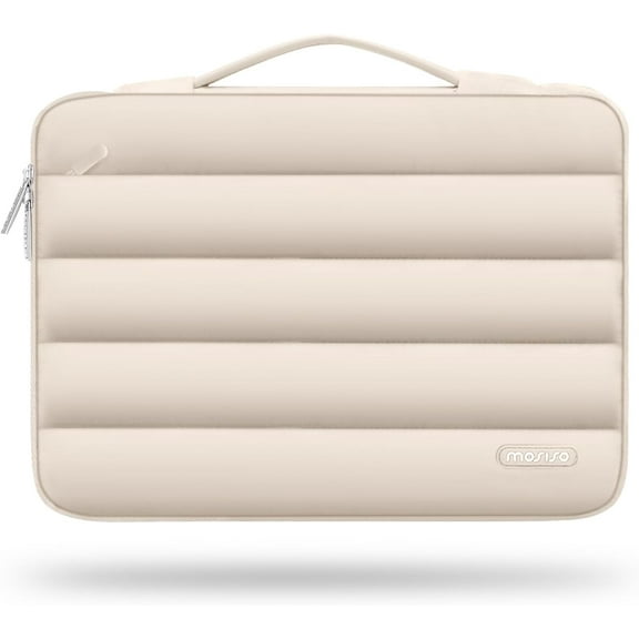 Mosiso Laptop Sleeve Bag for 15-16 inch HP Dell Asus Acer Lenovo Notebook, 360 Protective Puffy Laptop Handbag Computer Carrying Case for MacBook Pro 16, Sand