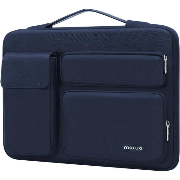 Mosiso Laptop Sleeve Bag for MacBook HP Dell Asus Acer Surface Notebook, 360 Protective Computer Carrying Case for MacBook Air Pro 13 inch, Navy Blue