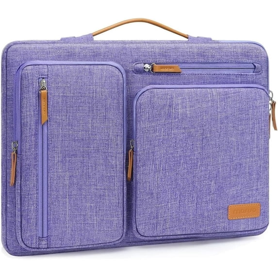 MOSISO Laptop Sleeve Carrying Case Compatible with 15-15.6 inch HP Dell Asus Acer Lenovo Notebook, 360 Protective Computer Handbag Briefcase with Handle, Purple