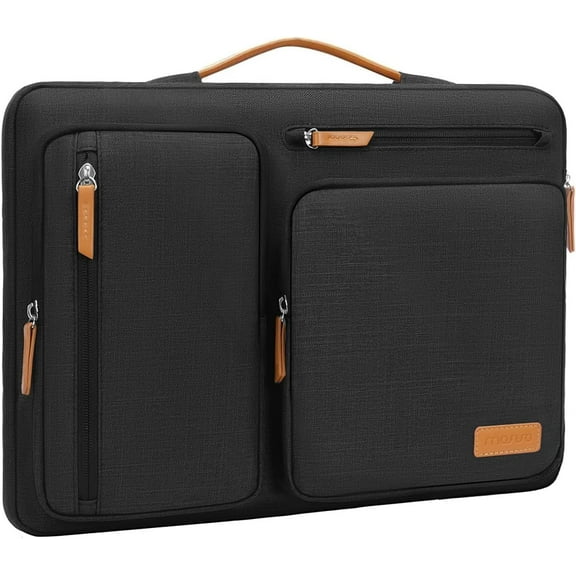 Mosiso Laptop Sleeve Carrying Case Compatible with 17-17.3 inch Dell, HP, Lenovo, Asus, Pavilion, Ideapad, Acer, Alienware Notebook, 360 Protective Computer Handbag Briefcase with Handle, Black