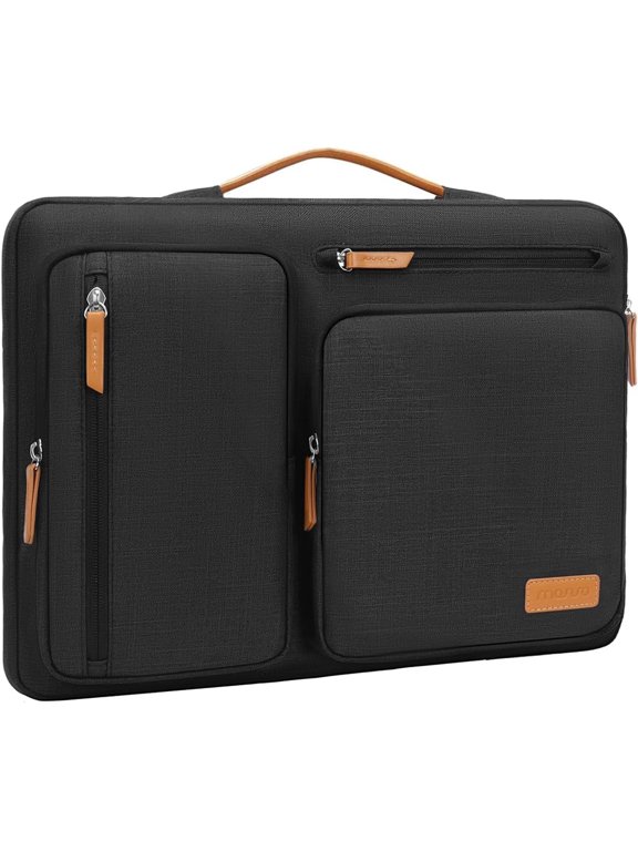 Laptop Sleeve Carrying Case Compatible with MacBook Air 13 inch M3 M2 M1 2024-2018 / Pro 13 inch 2024-2016, 360 Protective Computer Handbag Briefcase with Handle, Black
