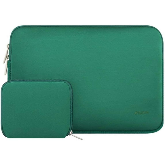Mosiso Laptop Sleeve for MacBook Air Pro 13 inch M3 M2 M1 Lenovo Dell HP Asus Acer, Protective Neoprene Notebook Bag with Small Case, Peacock Green