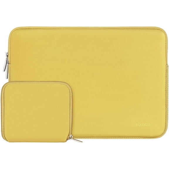 Mosiso Laptop Sleeve for MacBook Air Pro 13 inch M3 M2 M1 Lenovo Dell HP Asus Acer, Protective Neoprene Notebook Bag with Small Case, Yellow