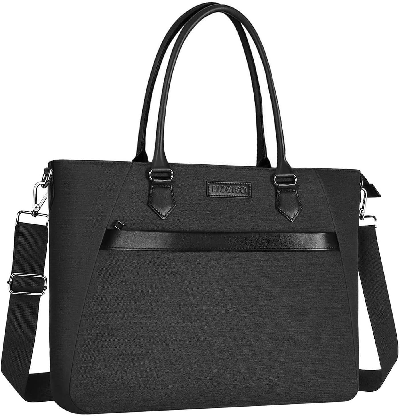 Mosiso Laptop Tote Bag 17-17.3 inch Computer Shoulder Handbag Men Women Business Office Work Bag Briefcase, Space Gray