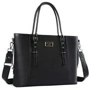 Mosiso Laptop Tote Bag (Up to 13.3 inch) Water Resistant PU Leather Large Capacity Business Work Office Shoulder Briefcase Handbag Compatible MacBook & Notebook