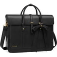 thumbnail image 1 of Mosiso Laptop Tote Bag for Women, 13-14 inch PU Leather Shoulder Bag Convertible Backpack, Casual Travel Handbag Office Work Computer Briefcase, Black, 1 of 7