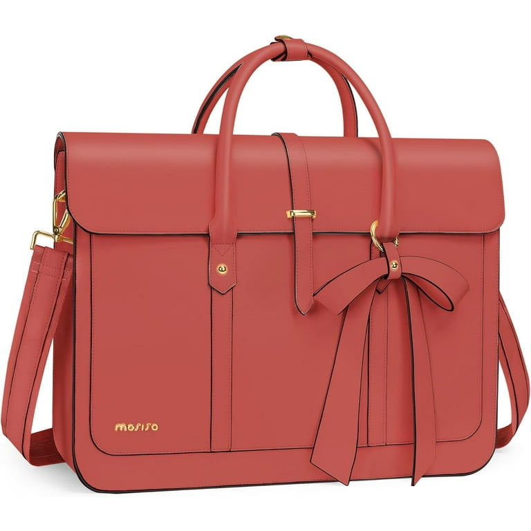 Mosiso Laptop Tote Bag for Women, 13-14 inch PU Leather  display picture 2