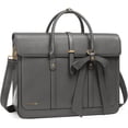 thumbnail image 1 of Mosiso Laptop Tote Bag for Women, 15-15.6 inch PU Leather Shoulder Bag Convertible Backpack, Casual Travel Handbag Office Work Computer Briefcase, Gray, 1 of 7