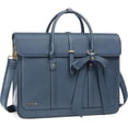 thumbnail image 1 of Mosiso Laptop Tote Bag for Women, 15-15.6 inch PU Leather Shoulder Bag Convertible Backpack, Casual Travel Handbag Office Work Computer Briefcase, Peacock Blue, 1 of 7