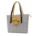 thumbnail image 1 of Mosiso Laptop Tote Bag for Women, 15.6 inch PU Leather Shoulder Handbags Large Capacity Work Business Travel Briefcase Handbag School Everyday Tote Bag with Bowknot, Yellow, 1 of 7