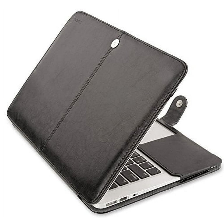 Mosiso MacBook Air 13 Sleeve, PU Leather Book Cover Clip On Folio