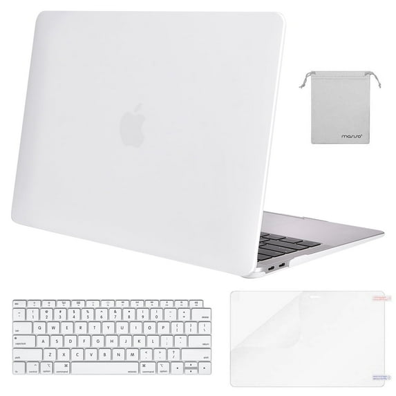 Mosiso MacBook Air 13 inch Case 2020 Release A2337 M1 A2179 Hard Cover Shell for New Air 13 inch + Keyboard Cover, White