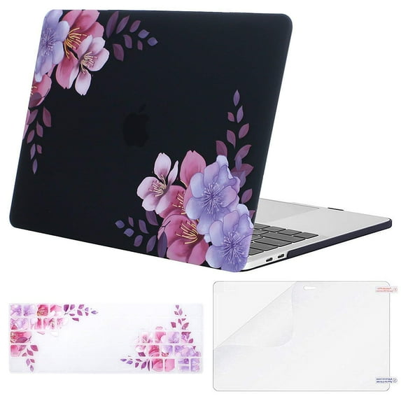 Mosiso MacBook Pro 13 Case 2019 2018 2017 2016 Release A2159/A1989/A1706/A1708 Touch Bar, Plastic Pattern Hard Cover Shell+ Keyboard Cover + Screen Protector Only for Newest Mac Pro 13 Inch, Peach