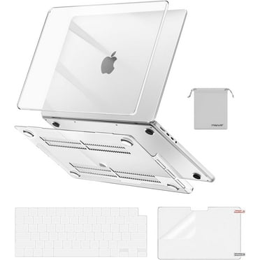 Mosiso MacBook Pro 14 inch Case 2024-2021 M4 M3 M2 M1 Pro Max A3112 A3185 A3401 A2918 A2992 A2779 A2442, Plastic Hard Shell&Keyboard Cover&Screen Film&Pouch, Crystal Clear