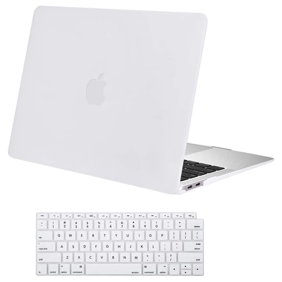 Mosiso New MacBook Air 13 Inch Case A2337 M1 A2179 A1932 2020 2019 2018 Release, Hard Case Shell Cover with Keyboard Cover for Apple MacBook Air 13'' Retina with Touch ID, White