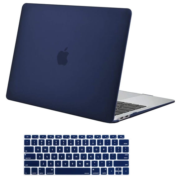 Mosiso New MacBook Air 13 Inch Case A2337 M1 A2179 A1932 2020 2019 2018 Release, Hard Case Shell Cover with Keyboard Cover for Apple MacBook Air 13'' Retina with Touch ID, Navy Blue