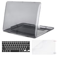 thumbnail image 1 of Mosiso Plastic Hard Case with Keyboard Cover with Screen Protector Only for [Previous Generation] MacBook Pro Retina 15 Inch (Model: A1398) No CD-ROM, Transparent Black, 1 of 7