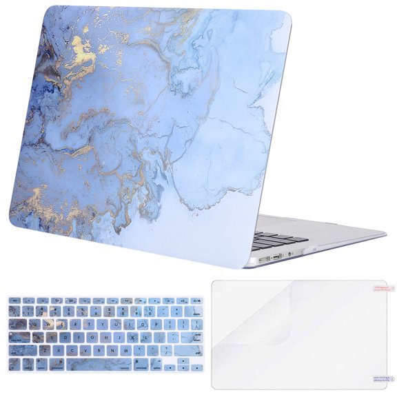 Mosiso Plastic Hard Case with Keyboard Cover with Screen Protector for MacBook Air 13 Inch (Models: A1369 & A1466,2010-2017 Year), Water Blue Marble
