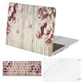 thumbnail image 1 of Mosiso Plastic Pattern Hard Case with Keyboard Cover with Screen Protector Only for MacBook Pro Retina 13 Inch No CD-Rom (A1502/A1425, Version 2015/2014/2013/end 2012), Gray Wooden Butterfly Flower, 1 of 7