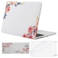 thumbnail image 1 of Mosiso Plastic Pattern Hard Case with Keyboard Cover with Screen Protector Only for MacBook Pro Retina 13 Inch No CD-Rom (A1502/A1425, Version 2015/2014/2013/end 2012), Pink Peony on White Base, 1 of 2