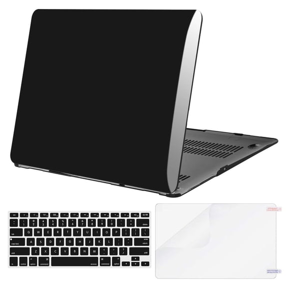 Mosiso Plastic Pattern Hard Case Shell for MacBook Air 11 Inch A1370/A1465, Jet Black
