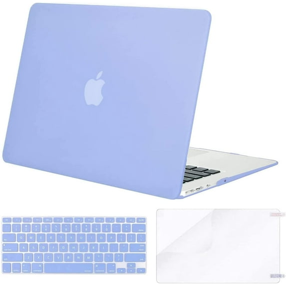 MOSISO Plastic Hard Shell Case & Keyboard Cover Skin & Screen Protector Only Compatible with MacBook Air 11 inch (Models: A1370 & A1465), Serenity Blue