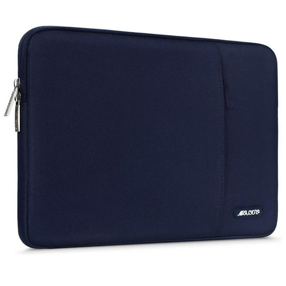 Mosiso Polyester Laptop Sleeve Bag for 15 inch MacBook Pro Touch Bar A1990 A1707,14" Water Repellent Laptop Bag Case for Dell HP Acer Lenovo Surface, Navy Blue