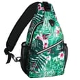 thumbnail image 1 of Mosiso Polyester Sling Bag Backpack Travel Hiking Outdoor Sport Crossbody Shoulder Bag Multipurpose Daypack for Women Men, Palm Leaf Flower, 1 of 8