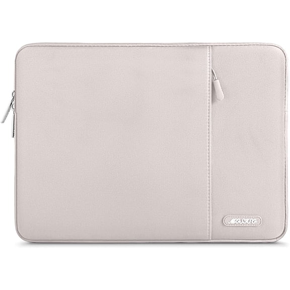 Mosiso Polyester Vertical Style Water Repellent Laptop Sleeve Case Bag Cover with Pocket for 13-13.3 Inch Notebook, MacBook Pro 14 inch M4 M3 M2 M1 Chip Pro Max 2024-2021, Stone Gray