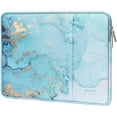 thumbnail image 1 of Mosiso Polyester Vertical Style Water Repellent Laptop Sleeve Case Bag Cover with Pocket for 13-13.3 Inch Notebook, MacBook Pro 14 inch M4 M3 M2 M1 Chip Pro Max 2024-2021, Turquoise Marble, 1 of 6