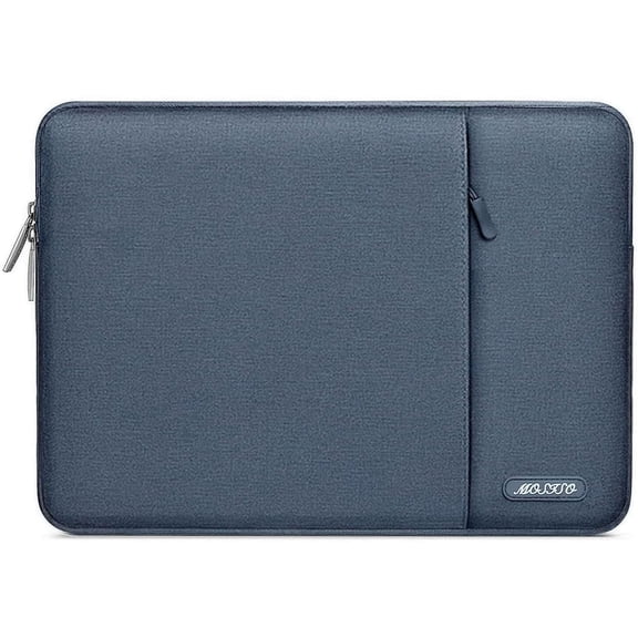 Mosiso Polyester Vertical Style Water Repellent Laptop Sleeve Case Bag Cover with Pocket for 13-13.3 Inch Notebook, MacBook Pro 14 inch M4 M3 M2 M1 Chip Pro Max 2024-2021, Haze Blue