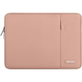 thumbnail image 1 of Mosiso Polyester Vertical Style Water Repellent Laptop Sleeve Case Bag Cover with Pocket for 13-13.3 Inch Notebook, MacBook Pro 14 inch M4 M3 M2 M1 Chip Pro Max 2024-2021, Salmon Pink, 1 of 5