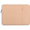 thumbnail image 1 of Mosiso Polyester Vertical Style Water Repellent Laptop Sleeve Case Bag Cover with Pocket for 13-13.3 Inch Notebook, MacBook Pro 14 inch M4 M3 M2 M1 Chip Pro Max 2024-2021, Peach Fuzz, 1 of 5