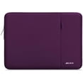 thumbnail image 1 of Mosiso Polyester Vertical Style Water Repellent Laptop Sleeve Case Bag Cover with Pocket for 13-13.3 Inch Notebook, MacBook Pro 14 inch M4 M3 M2 M1 Chip Pro Max 2024-2021, Magenta Purple, 1 of 5