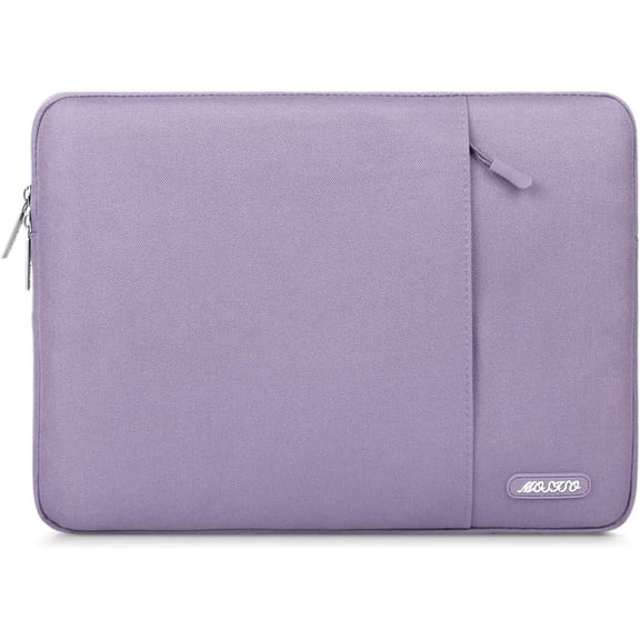 Mosiso Polyester Vertical Style Water Repellent Laptop Sleeve Case Bag Cover with Pocket for 15-15.6 inch Notebook, MacBook Pro 16 inch M4 M3 M2 M1 2024-2019, Purple