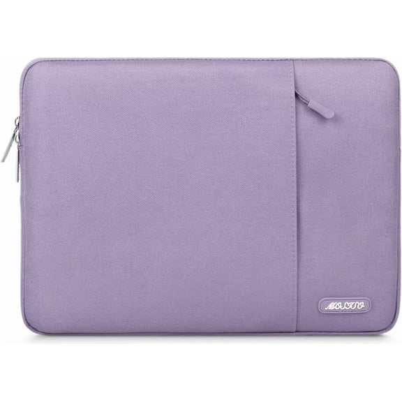 Mosiso Polyester Vertical Style Water Repellent Laptop Sleeve Case Bag Cover with Pocket for 15-15.6 inch Notebook, MacBook Pro 16 inch M4 M3 M2 M1 2024-2019, Purple