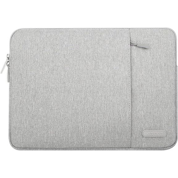 Mosiso Polyester Vertical Style Water Repellent Laptop Sleeve Case Bag Cover with Pocket for 17-17.3 inch Dell XPS/HP Pavilion/Ideapad/Acer/Alienware/HP Omen, Gray
